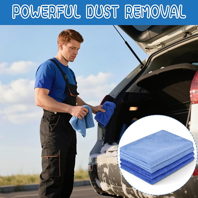 4 Pack Extra Large Microfiber Cleaning Cloths 20"x30", Lint-Free Reusable Towels