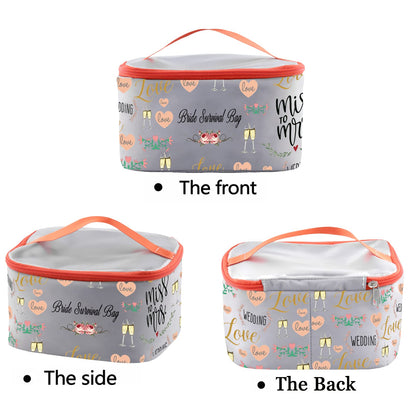 PXTIDY Wedding Day Emergency Kit Miss To Mrs Bride Survival Bag Bridal Shower Cosmetic Toiletry Organizer Future Mrs Gift(Bride-LT)