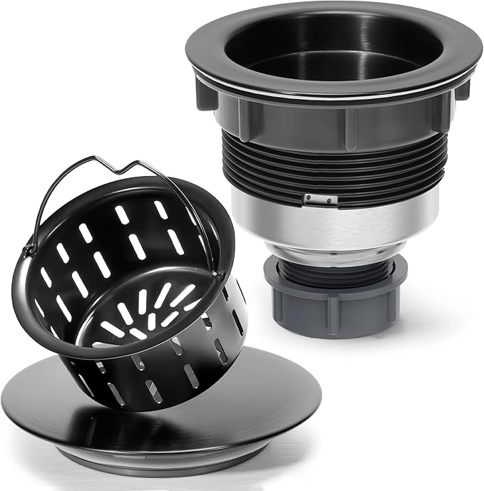 BOTEMY Stainless Steel Black Sink Drain Strainer 3-1/2'' Kitchen Sink Drain