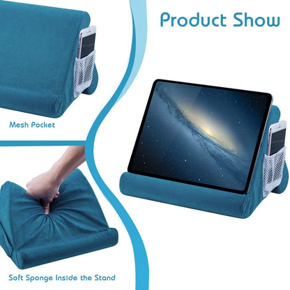 Mcbazel Tablet Pillow Stand for IPad Cushion-Stand,Soft Multi-Angle Phone Pillow Lap Holder for Tablet/iPad/E-Reader/Kindle- Lake Blue