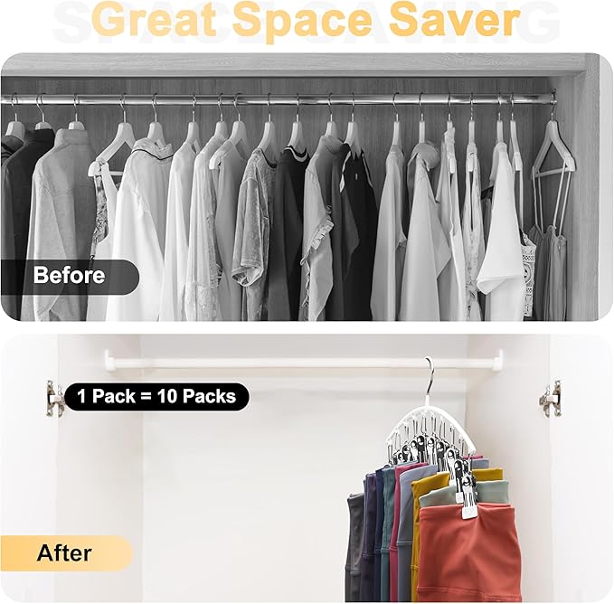 Legging Organizer for Closet, Metal Yoga Pants Hanger w/Rubber Coated 1 Pack