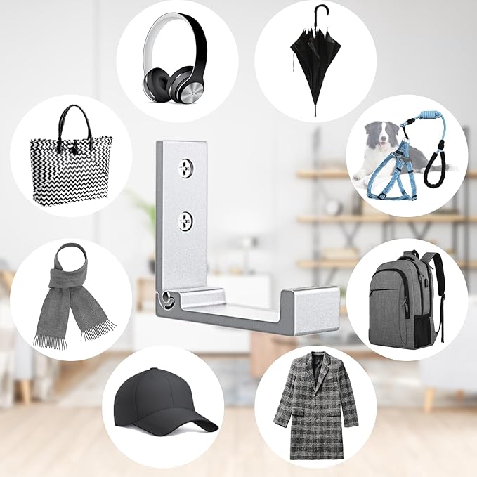 OHIYO 6Pcs Foldable Hooks for Hanging Coat & Bags & Hat & Key Wall Mounted