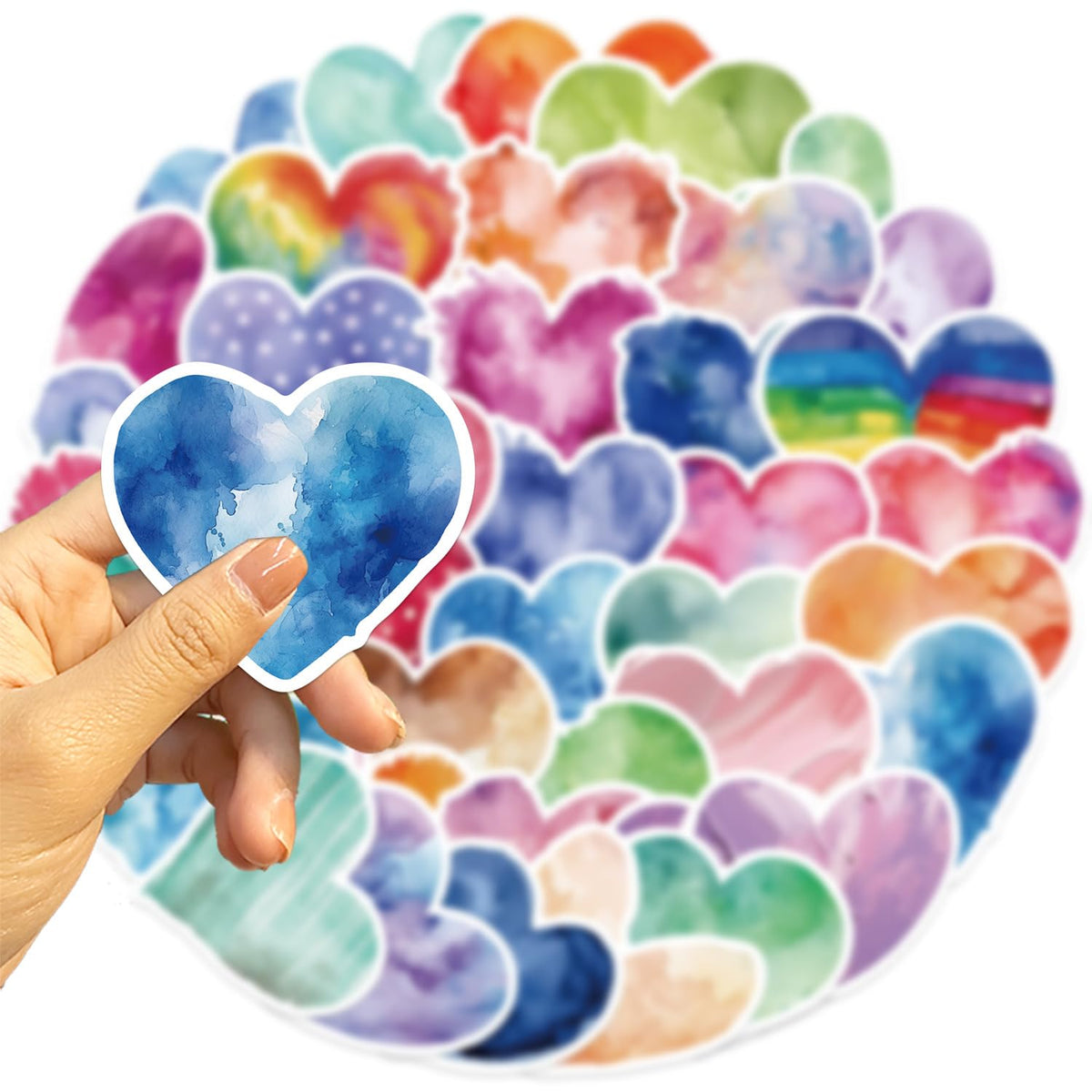 50 PCS Love Stickers Heart Sticker Cute Sticker for Journaling Laptop Scrapbook Water Bottles Guitar Suitcase Phone Snowboard Waterproof Vinyl Gifts for Women Girl Kids Adult Teens