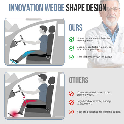 Ajiteogy Car Seat Cushion, Memory Foam Car Wedge Seat Cushion for Driving, Height Booster & Posture Support, 4D Mesh Seat Pad with Adjustable Straps - Universal Fit for Vehicle