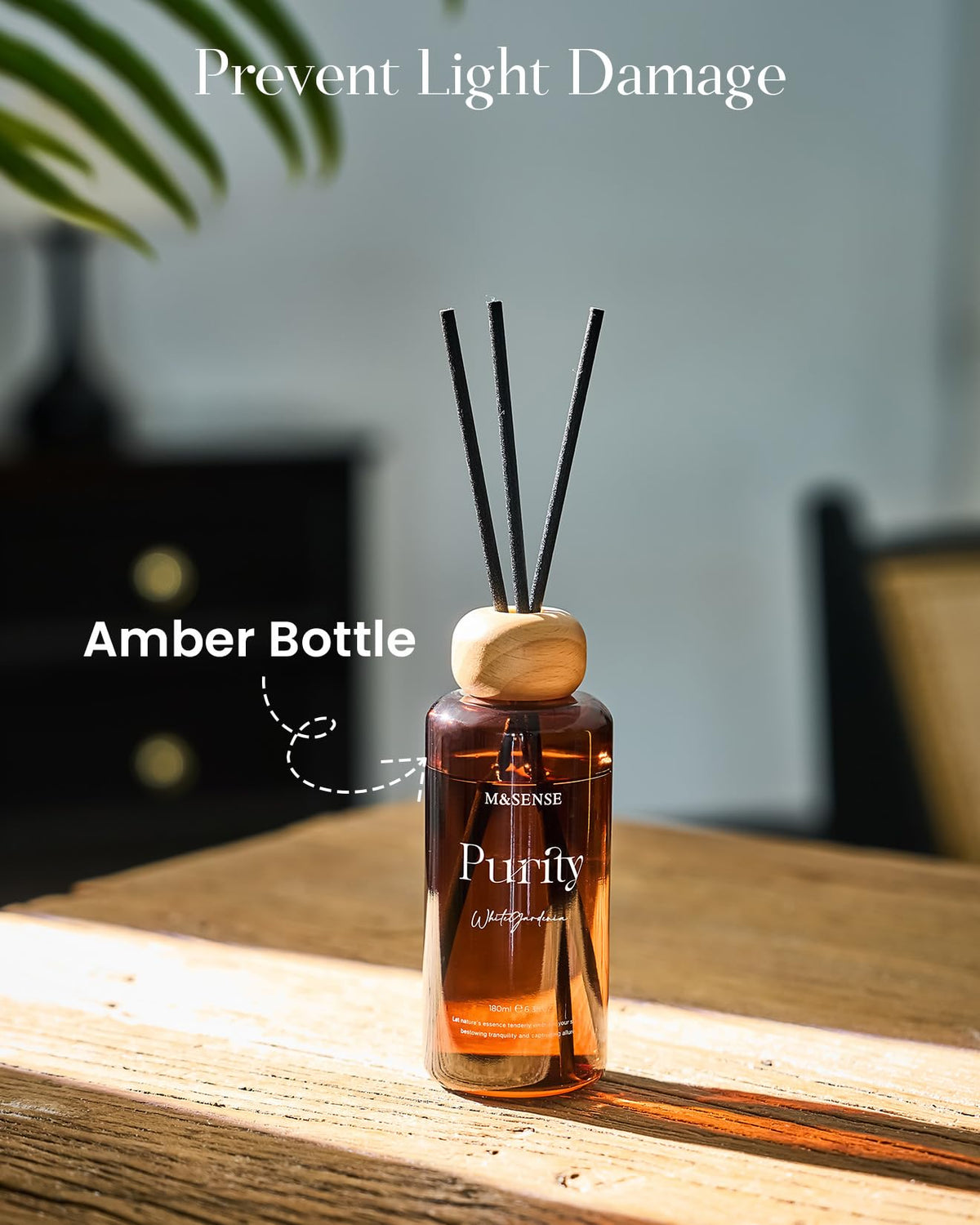 M&SENSE Linen Reed Diffuser: Upgraded Formula 6.3 fl oz Non-Toxic Aroma Set with Sticks, Long-Lasting Natural Essential Oil Gifts for Home, Bedroom