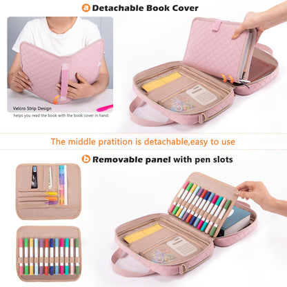 IMAGINING Large Bible Case with Bible Cover for Women - Bible Carrying Case with Shoulder Strap - Bible Bag Packed in Gift Box - Bible Carrier with Pockets for Bible Study Suppliers - Bible Gift Girls