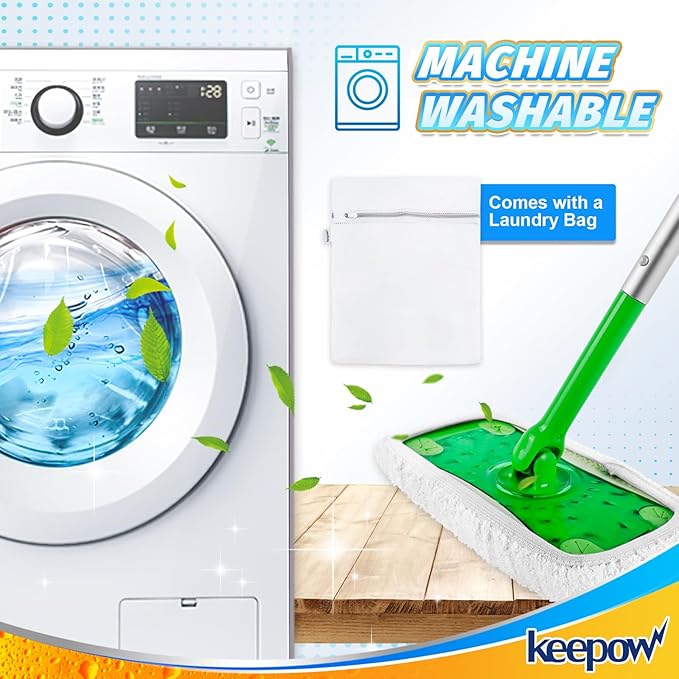 KEEPOW Reusable Dry Sweeping/Wet Mopping Cloths Compatible