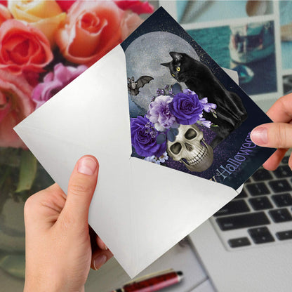 The Best Card Company - 1 Happy Halloween Card with Envelope - Fun Spooky and Festive Card for Halloween - Ghoulish Greetings C9147BHWG