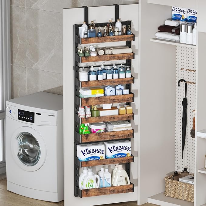 8-Tier Over The Door Pantry Organizer, Heavy-Duty Metal Wall Mount or Hanging