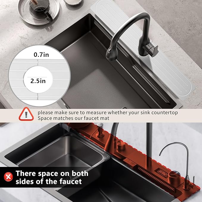 Stone Faucet Mat for Kitchen Sink, Diatomite Fast Drying Absorb Moisture Tray
