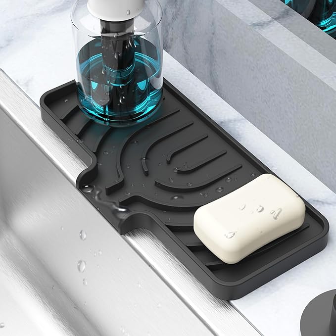 Sponge Holder for Kitchen Sink, Dish Sponge Holder & Soap Tray