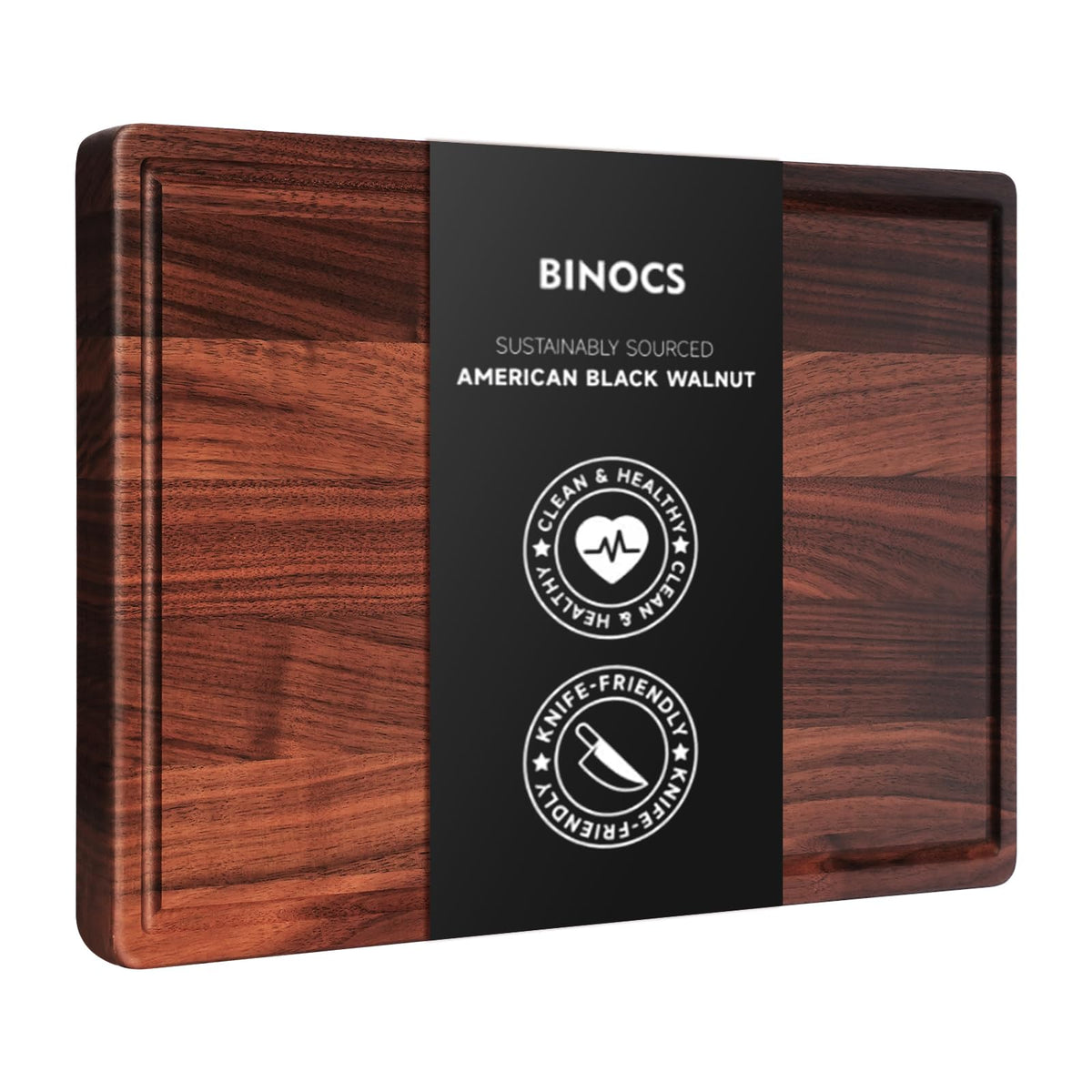 Walnut Wooden Cutting Boards for Kitchen, Solid Wood Cutting Board Set - Charcuterie & Chopping Butcher Block for Meat - Kitchen Gadgets Gift (Walnut 17in*12in)
