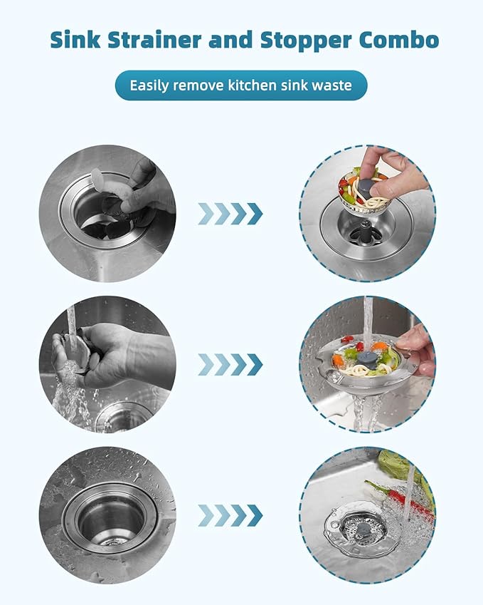 Hygie Rinse All Metal Sink Drain Strainer