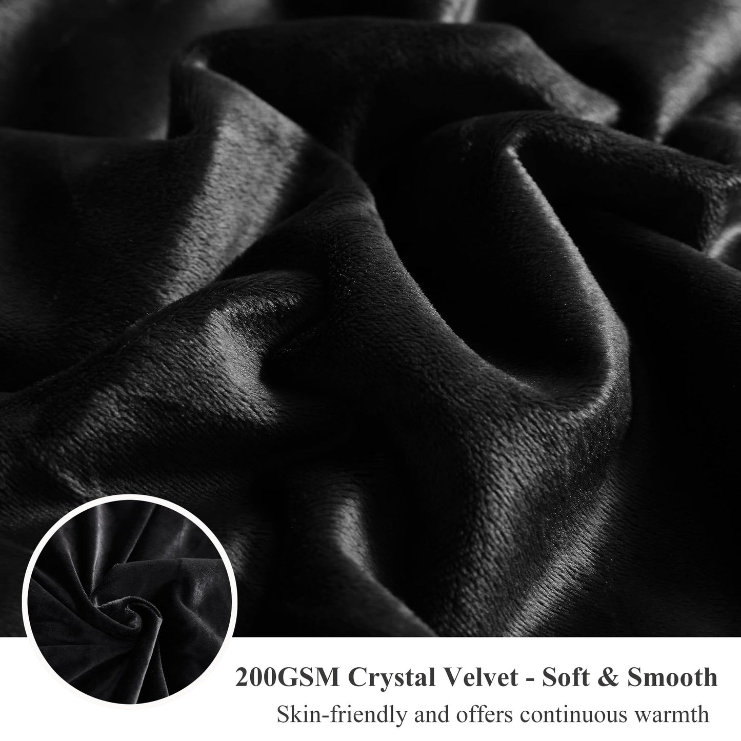 XeGe Plush Shaggy Duvet Cover Set, Luxury Ultra Soft Crystal Velvet Fluffy Bedding Sets 2 Pieces(1 Faux Fur Furry Comforter Cover + 1 Fuzzy Faux Fur Pillow Case), Zipper Closure (Twin, Black)