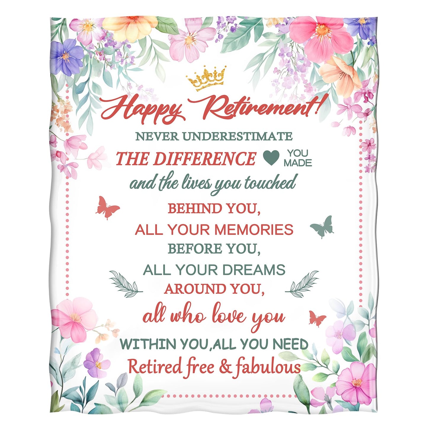 Levens 2025 Best Retirement Gifts for Women, Cozy 60"x50" Happy Retirement Blanket for Women - Perfect Goodbye Gift Idea for Coworkers, Bosses, Doctors, Teachers & Friends
