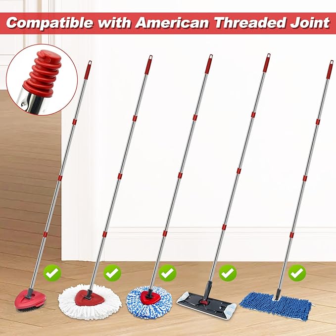 4 Section Spin Mop Replacement Handle