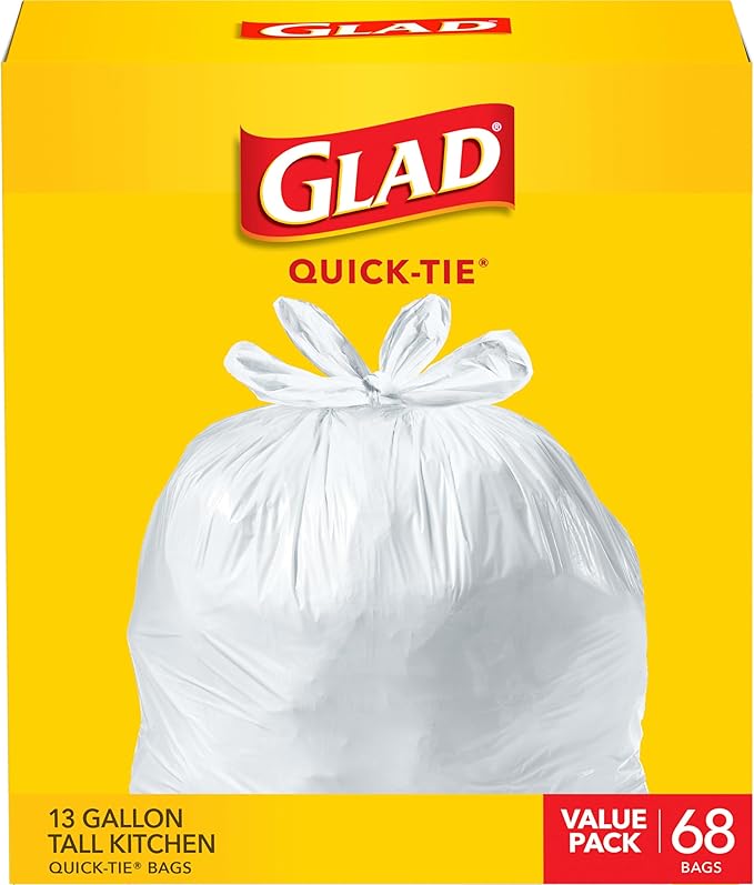 Glad Tall Kitchen Trash Bags 13 Gallon, Unscented Garbage Bags