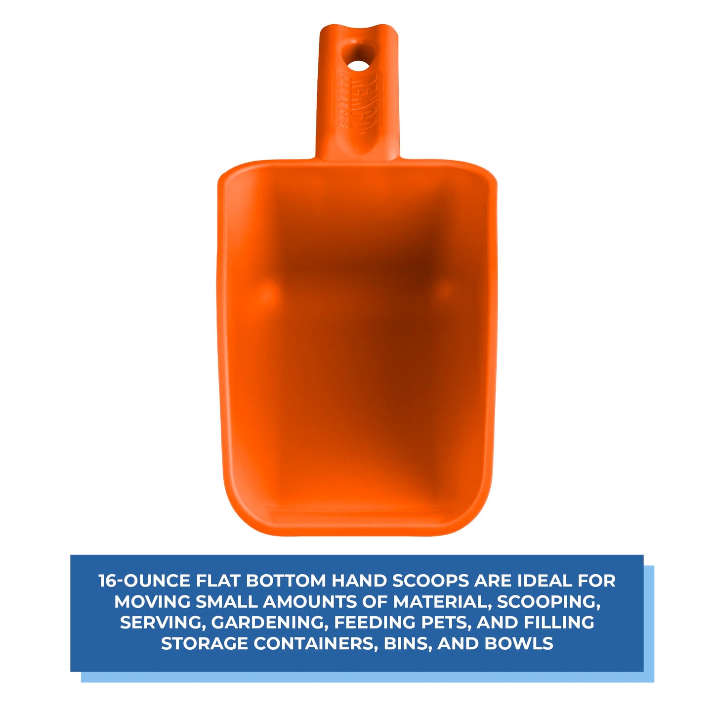 Vikan Remco 63007 Color-Coded Plastic Hand Scoop - BPA-Free Food-Safe Kitchen Utensils, Restaurant and Food Service Supplies, 16 oz, Orange (Pack of 3)