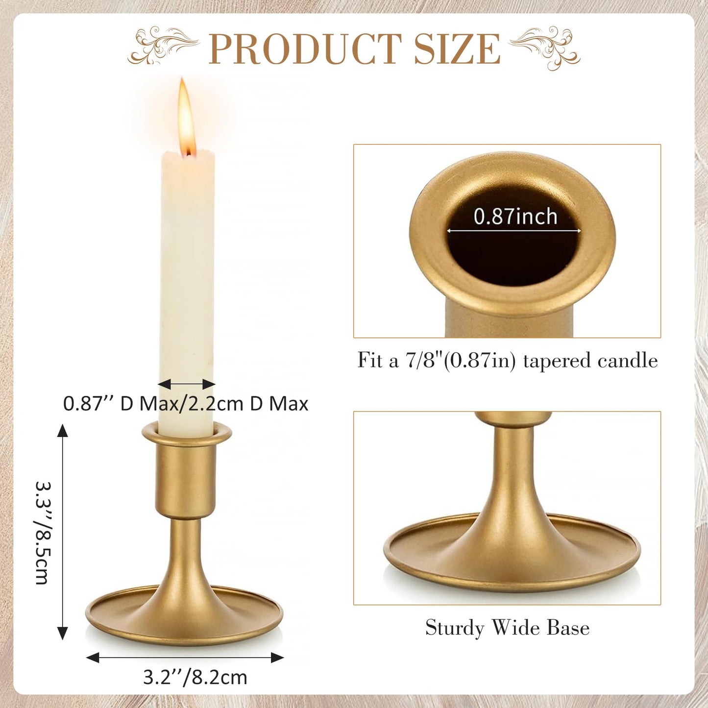 Unity Candle Holder - Gold Unity Candle Holders for Weddings, Metal Gold Unity Candlestick Holder Set of 3, Decorative Unity Candle Stand for Wedding Ceremony Table Centerpiece Decoration Gift