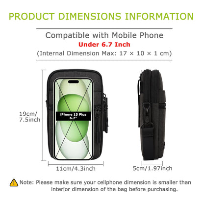 UBAYEE Crossbody Phone Bag with RFID Blocking for Men & Women – Lightweight Travel Passport Pouch & Secure Neck Wallet, Fits Up to 6.7" Phone, Dark Grey