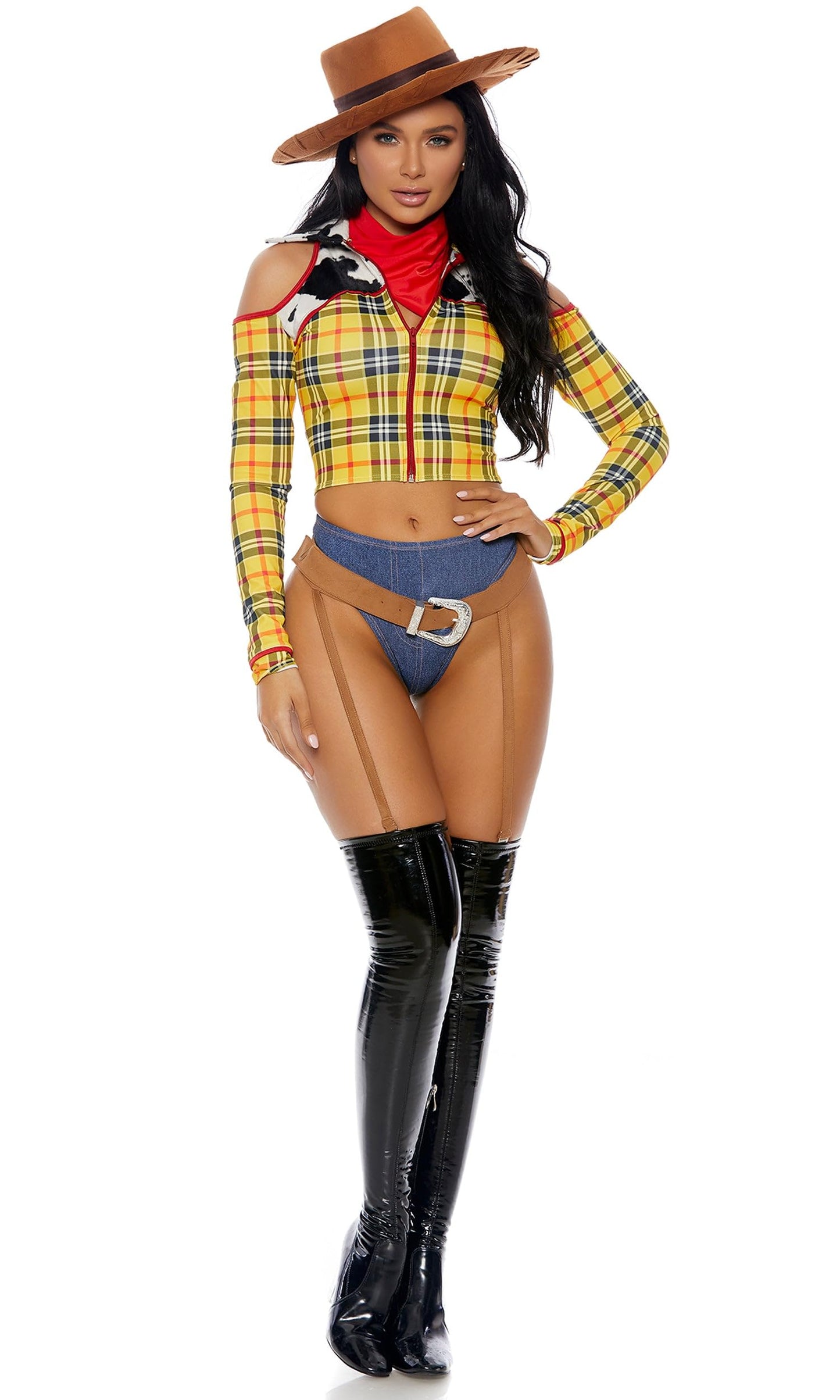 Forplay Women's Playtime Sheriff Sexy Cowboy Movie Character Costume Adult Costume, Yellow, L/XL