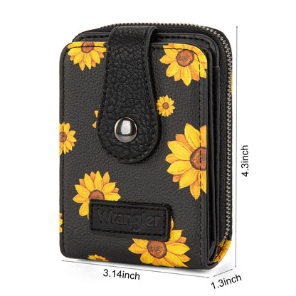 Montana West X Wrangler Wallet Women Small Credit Card Holder with Rfid Blocking Zip Credit Card Case,Compact & Easy to Carry Gifts for Women