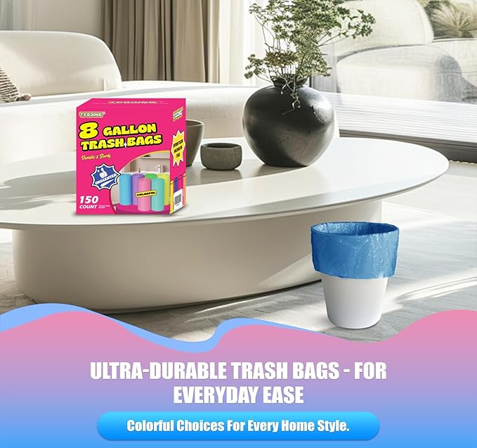 8 Gallon Trash Bags Colored