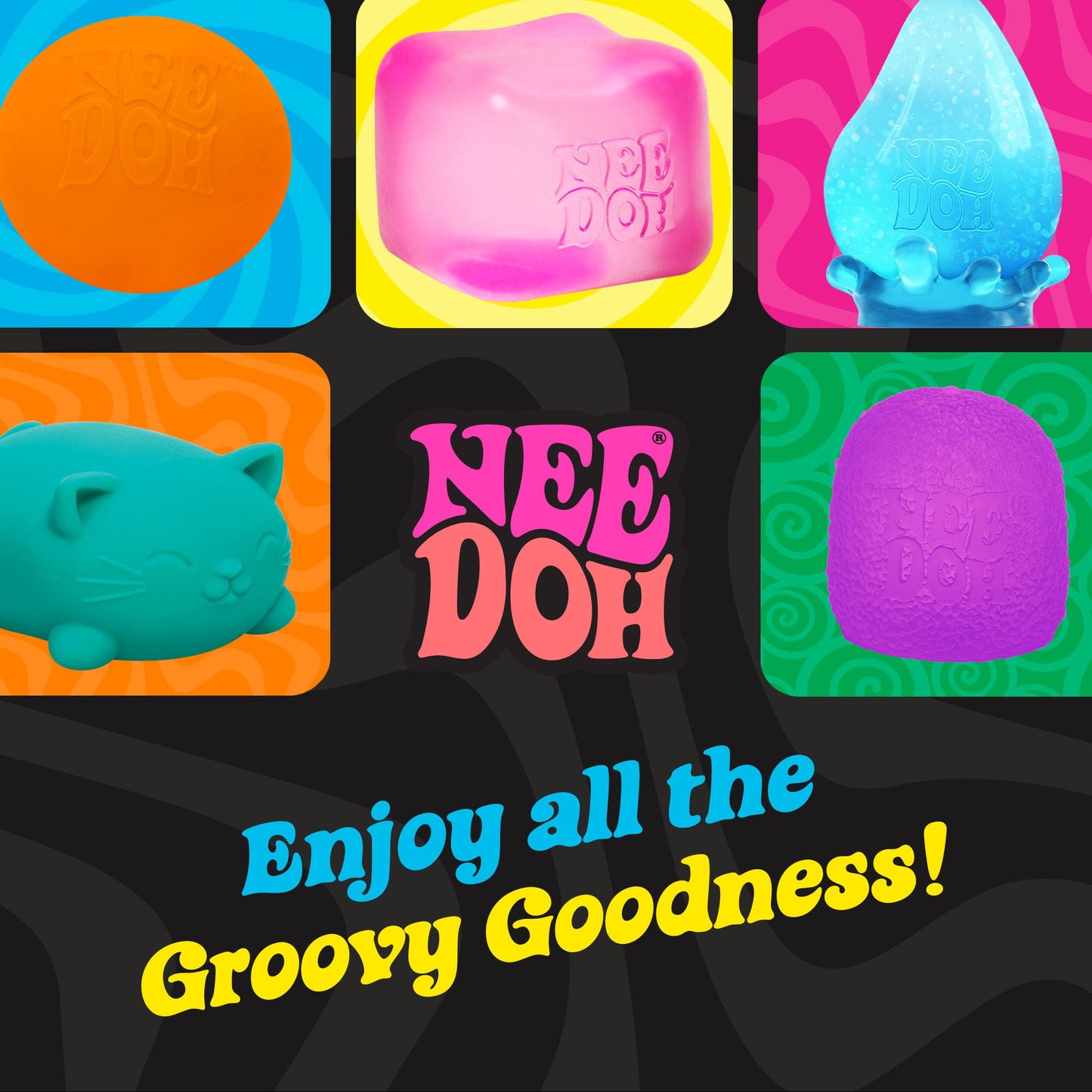 NeeDoh Niceberg - Large Squishy Ice Cube Fidget Toy For Kids, Nee Doh Stress Balls, Sensory Fidgets, Squidgy Toys For Anxiety Relief, Safe Non-Toxic Gel Texture, Age 3 Year Olds +