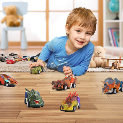 Stfitoh Toys for 2 3 4 5 6 Year Old Boys Girls, Dinosaur Toys for Boy Age 2-6 Year Old Kids Dino Cars Toy Gifts for Boys Age 2 3 4 5 6 Toddler Toy Birthday Xmas Gifts for Kids