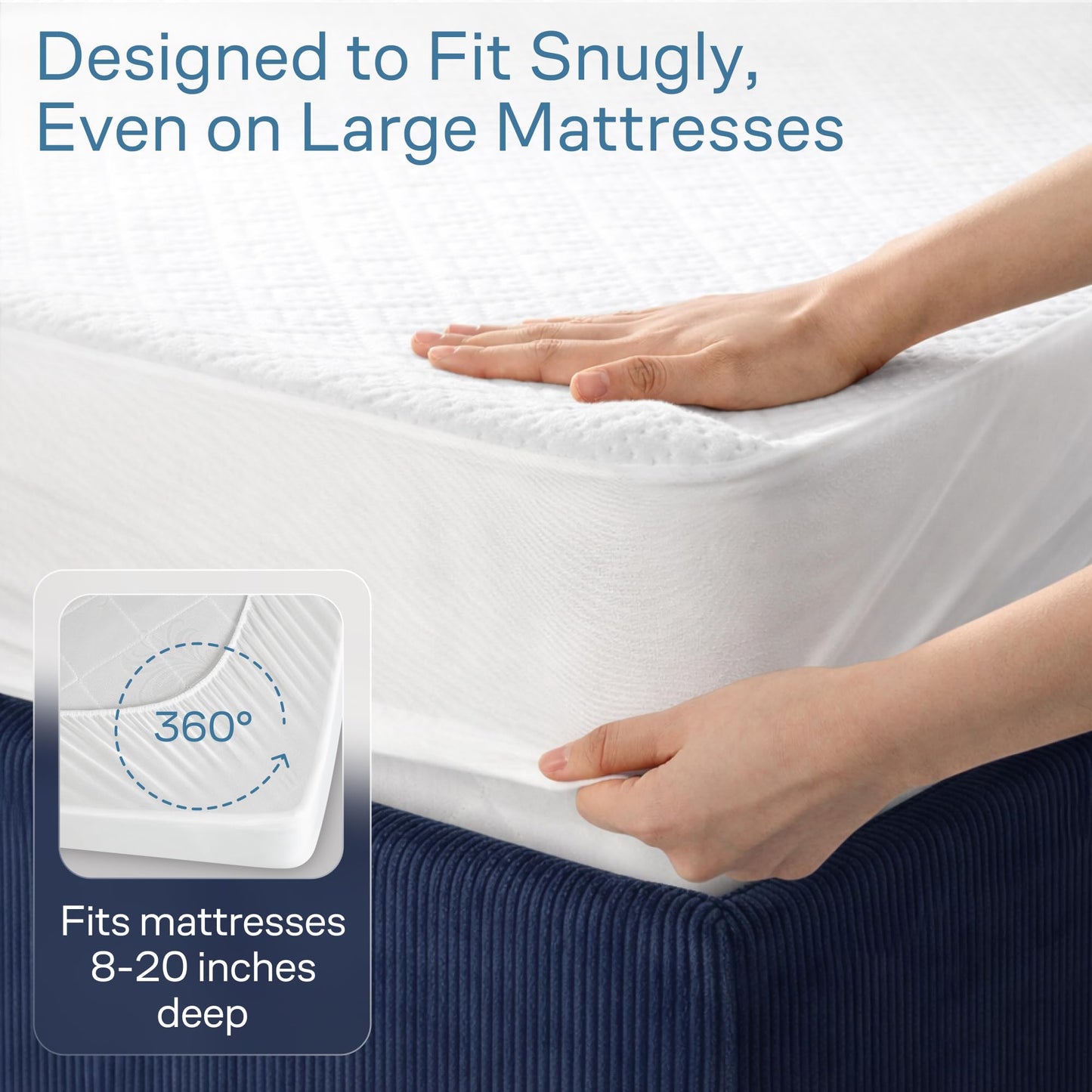 100% Waterproof King Mattress Protector - 360 Protection Against Spills, Stains & Accidents for Parents & Pet Owners - Noiseless & Cooling Viscose Made from Bamboo (White)