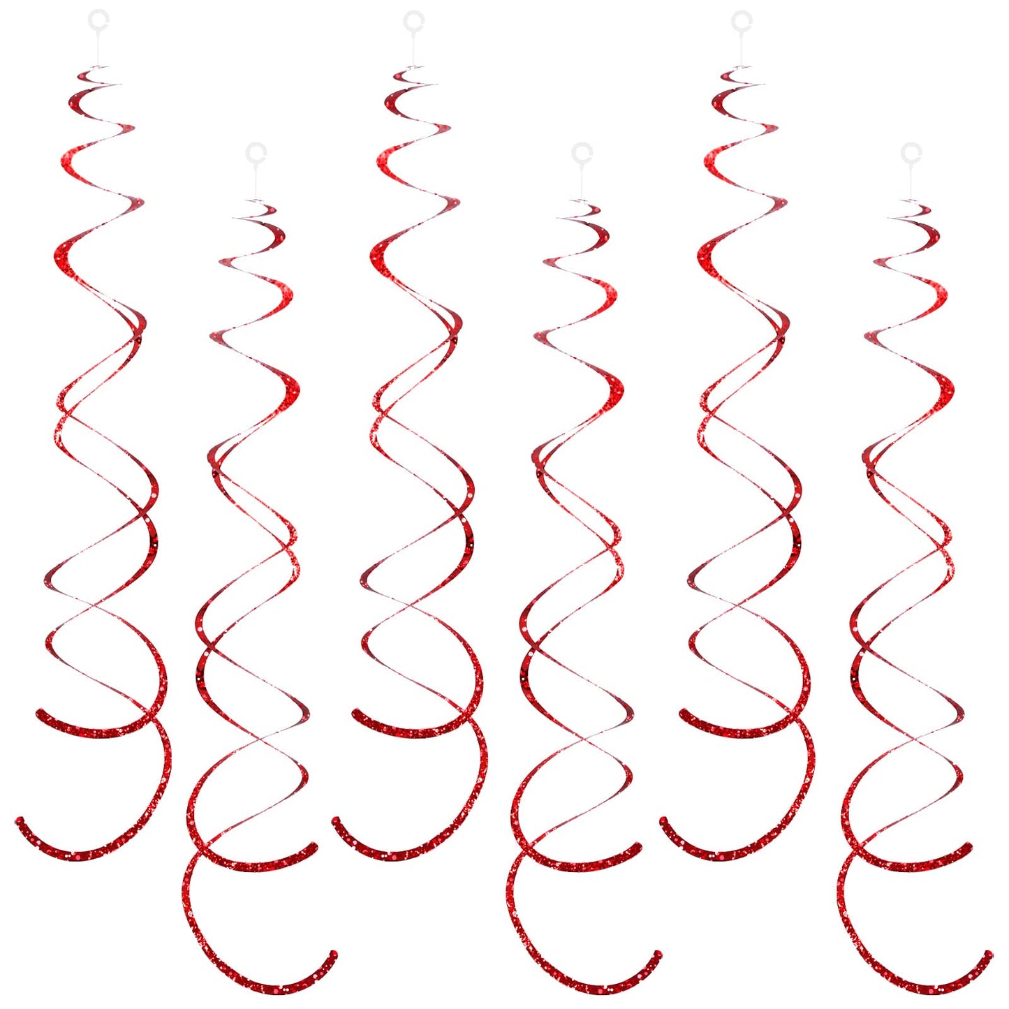 30 Pcs Red Party Hanging Swirl Decorations Plastic Streamer for Ceiling Spiral Decorations Garland for Birthday Wedding Bridal Shower Baby Shower