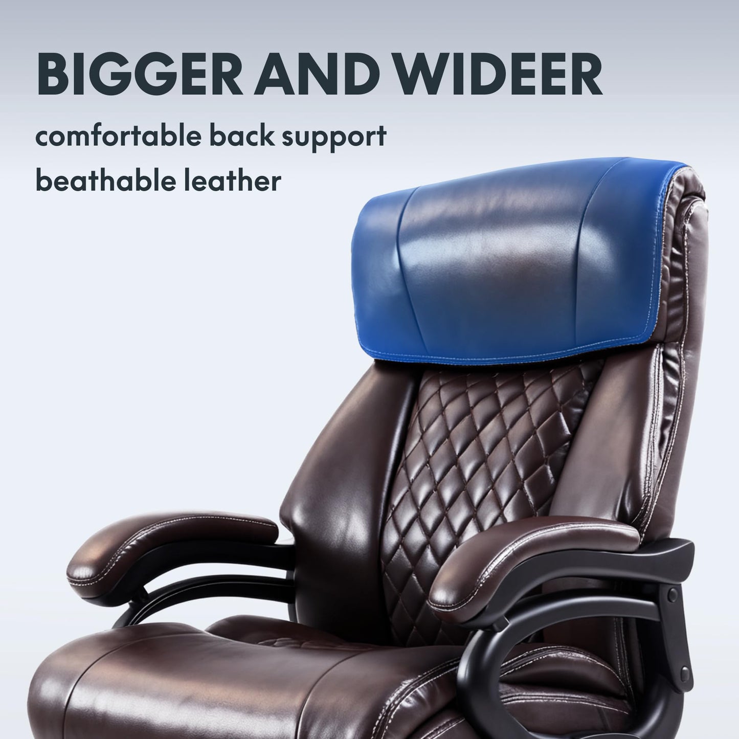 FLEXISPOT 500lbs Big and Tall Office Chair for Heavy People, Heavy Duty Computer Chair with Stable Arms Adjustable Lumbar Support Metal Base, Desk Chairs for Home Office Gaming Working, Leather, Black