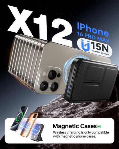 For Magsafe Power Bank, Portable Charger 10000mAh, 22.5W Fast Charging Battery Pack with USB-C Input & Output, LED Display for iPhone 17/16/15/14/13/12 Pro/Pro Max