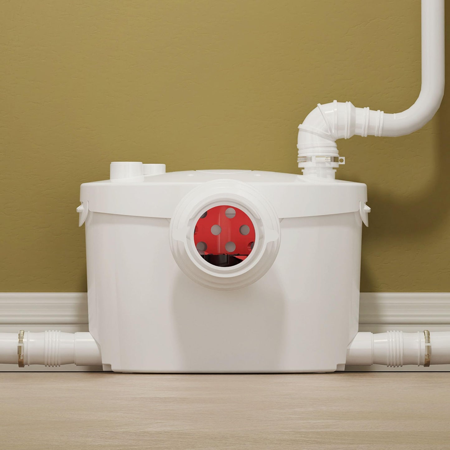 SUPERFLO 750W Macerator Pump for Basement Toilet System 32.8 Ft/10 M Head, 9,000 L/h Flow, Macerating Sewerage Sump Pump with 4 Water Inlets for Toilet, Kitchen, Sink, Shower