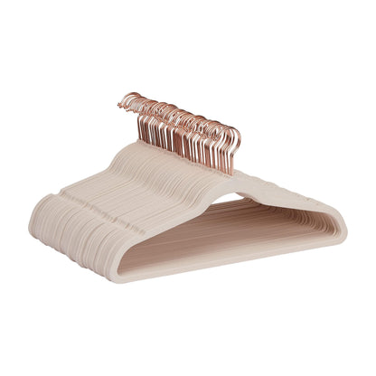 Amazon Basics Slim Velvet, Non-Slip Suit Clothes Hangers, Pack of 50, Blush Pink/Rose Gold
