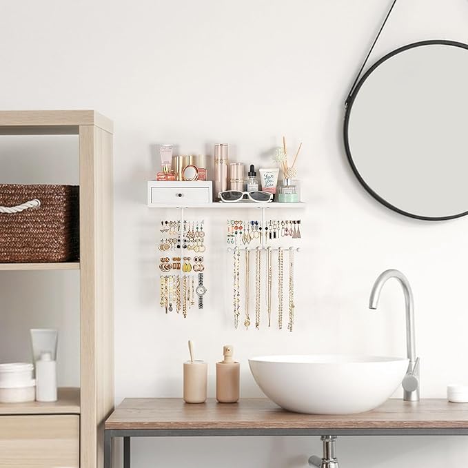 VINAEMO Jewelry Organizer Hanging Wall Mounted Jewelry Holder