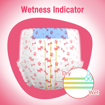 Pet Soft Dog Nappies Female, 20 Count Disposable Dog Pants Female Small, Super Absorbent Disposable Dog Diapers for Girl Dogs in Season/Heat/Incontinence with Adjustable Tail Hole (S 20Count)