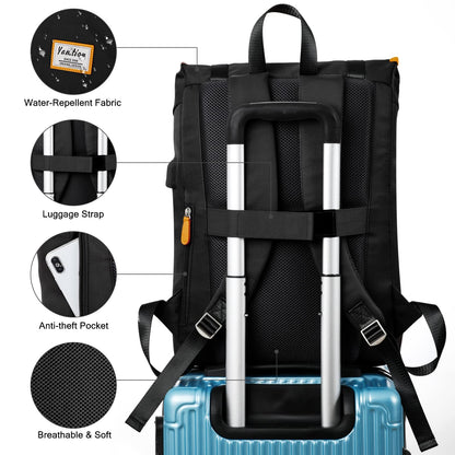 YAMTION Laptop Backpack,College Bookbag High School Backpack for Girls & Boys Teenagers,Backpack Business Laptop Backpack with USB Charging Port for Women & Men