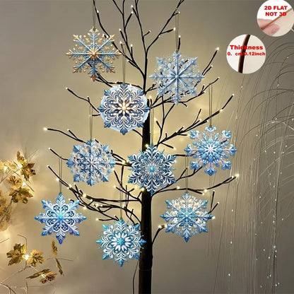 Shuanghao Double-Sided Wooden Ornaments for Christmas Tree - Wood 20Pcs Holiday Hanging Decor with String, Home Festive Decorations for Xmas, Halloween, Nativity