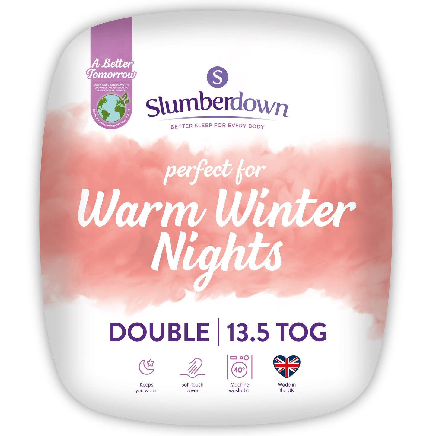 Slumberdown Warm Winter Nights Double Duvet 13.5 Tog - Thick & Cosy Quilt for Cold Weather | Soft Touch Cover, Non-Allergenic, Machine Washable, UK-Made Bedding (200 x 200cm)