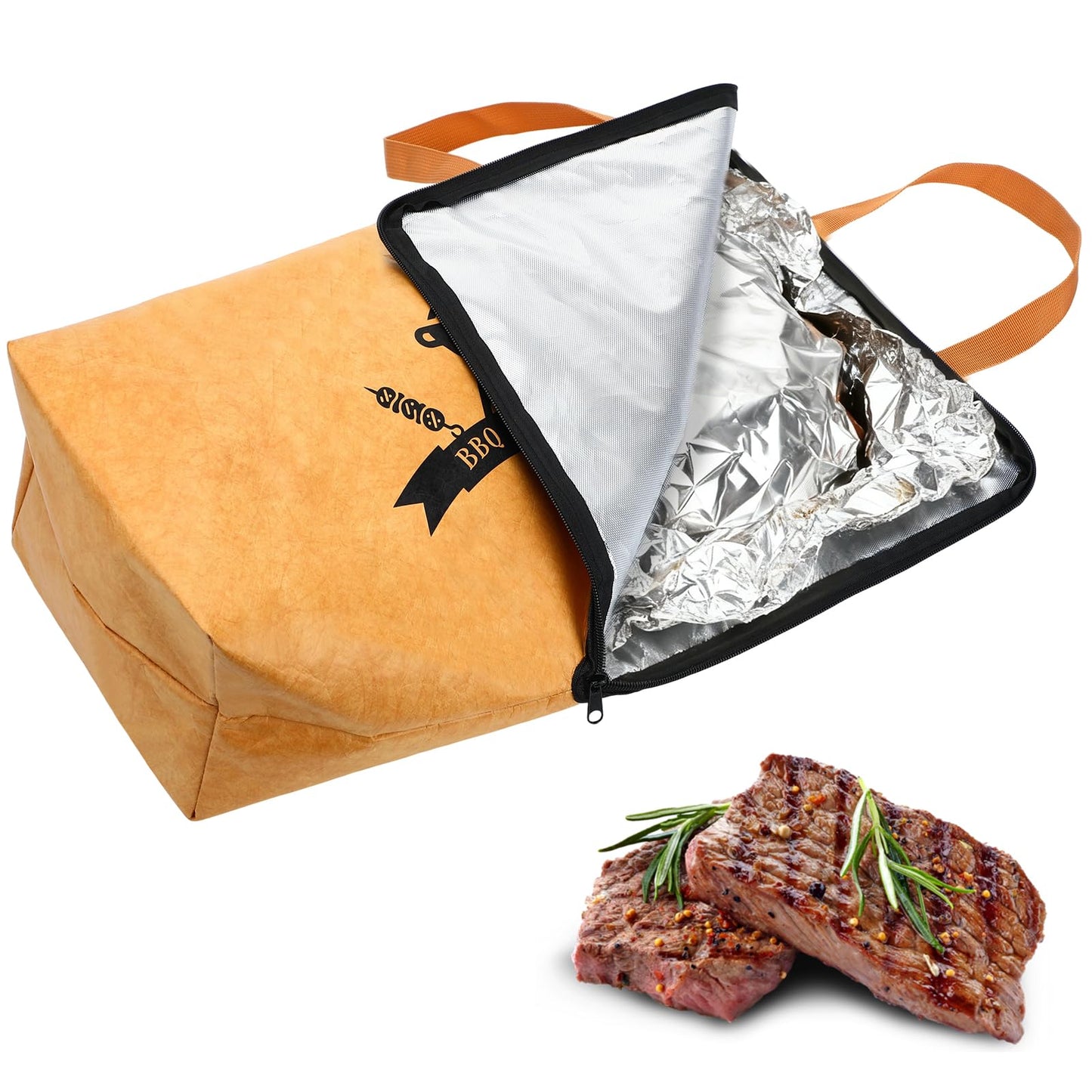 Reusable BBQ Blanket for Resting Meat - 21" Leak-Proof Insulated Meat Resting Bag for Large Brisket/Smoked Pork/Turkey, Grill Accessories BBQ Gifts for Men