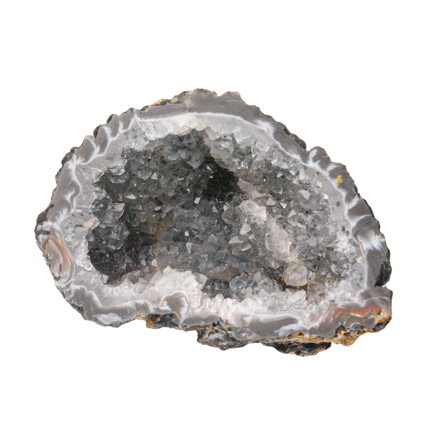 SUNYIK Natural Agate Druzy Geode Cluster Irregular Collectible Mineral Stone Specimen for Decor Figurine Feng Shui(0.1-0.3lb)