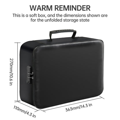 GIANTLUMl Document Bag with Lock,Fireproof 3-Layer File Storage Case with Water-Resistant Zipper,Document Safe Portable Travel Home Organizer Bag for Laptop,Home&Office,Certificates,Gifts for Him