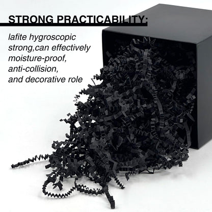 1LB Crinkle Cut Paper Shred Filler for Gift Box Bag and Basket On Holidays (Black)