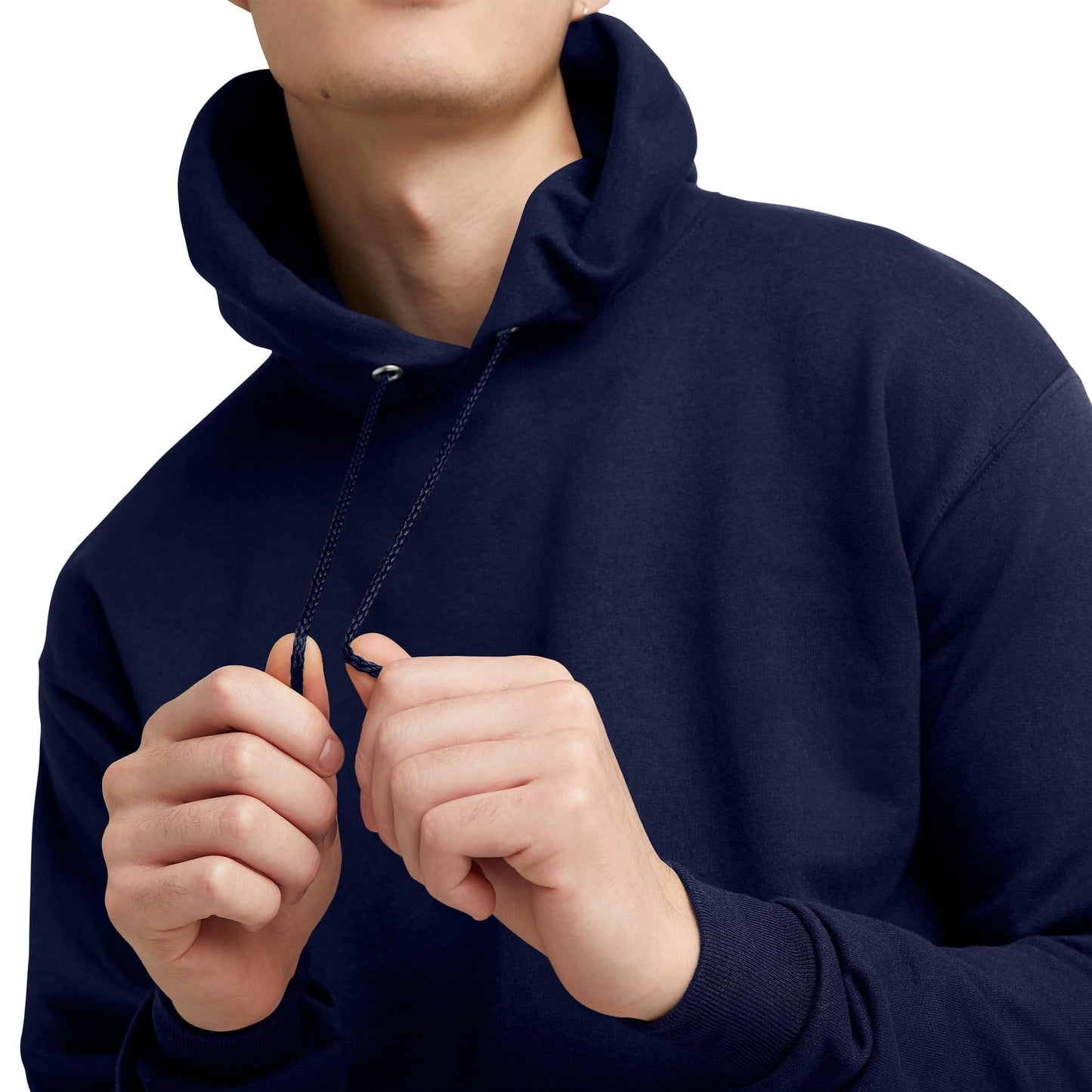 Hanes Men's Pullover EcoSmart Hooded Sweatshirt, Navy, Large