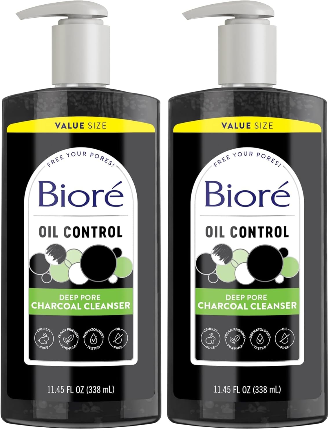 Biore Deep Pore Charcoal Face Wash, Daily Facial Cleanser for Dirt & Makeup Removal, for Oily Skin, 6.77 Oz