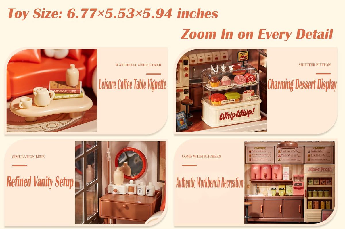 Cute Bedroom DIY Miniature Dollhouse Building Toy