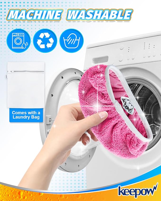 KEEPOW 4 Pack Reusable Mop Pads Compatible