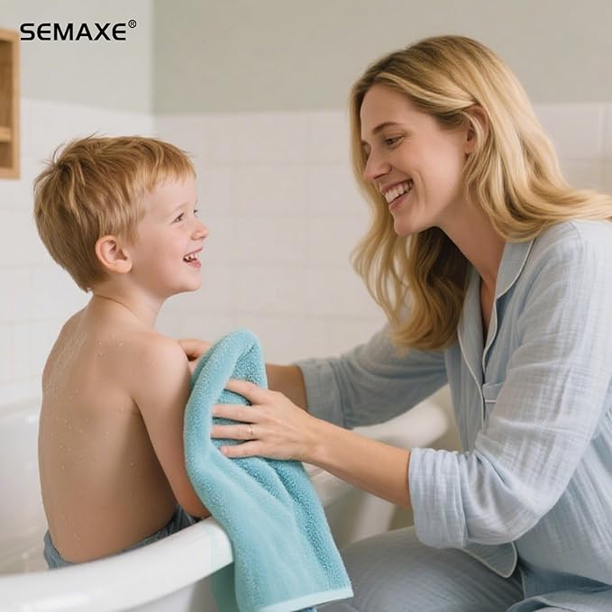 SEMAXE 6-Pack Blue Hand Towels