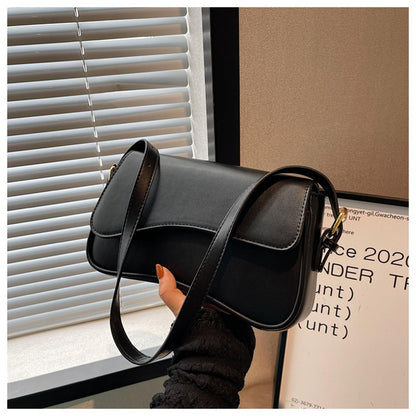 Shoulder Bag for Women Y2K Trendy Purse Vegan Leather Hobo Handbags Clutch Saddle Bag with 2 Removable Strap (black)